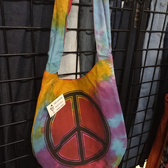 Large Peddler Bag from Gypsy Rose - PEACE SIGN - Picture 1 of 3